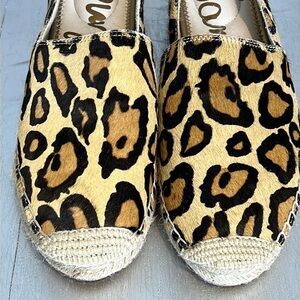 SAM Edelman Anthropologie Khloe Animal Print Calf Hair Leather Espadrille NWOT